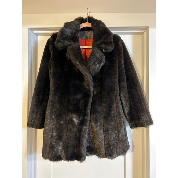 Olympia Fashions Jackets & Blazers - Olympia Fashions Vintage Faux Fur Coat Dark Brown Womens Small NO TAG USA Made